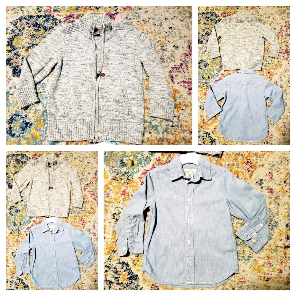 L.O.G.G. Boy Set Button Down Shirt & Cardigan l 2-3 YRS